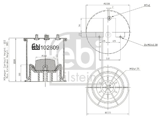 Pneumatinės pakabos dėklas FEBI BILSTEIN 102809
