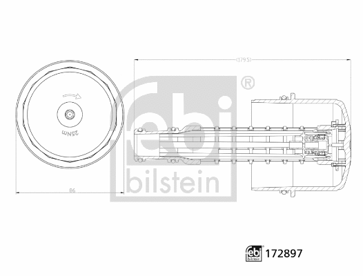 Alyvos filtro korpuso dangtis FEBI BILSTEIN 172897