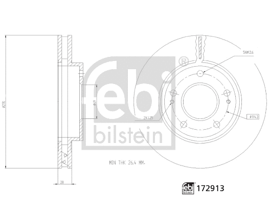 Stabdžių diskas FEBI BILSTEIN 172913