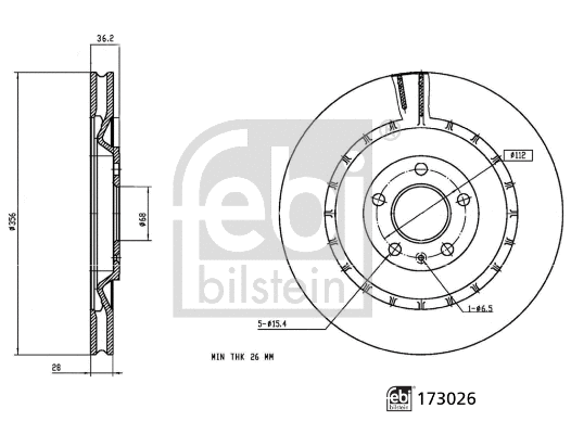 Stabdžių diskas FEBI BILSTEIN 173026