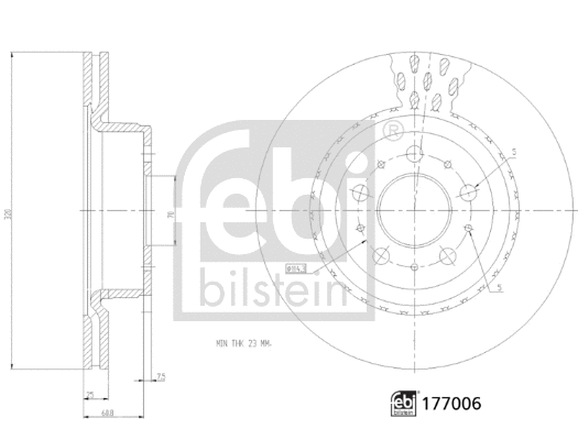 Stabdžių diskas FEBI BILSTEIN 177006