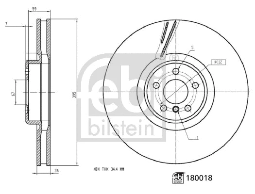 Stabdžių diskas FEBI BILSTEIN 180018