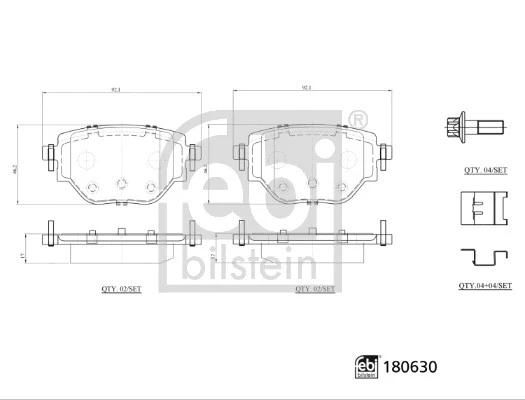 Diskinių stabdžių trinkelių rinkinys FEBI BILSTEIN 180630