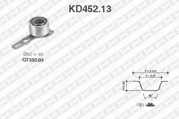 Paskirstymo diržo komplektas SNR KD452.13