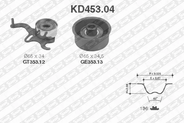 Paskirstymo diržo komplektas SNR KD453.04