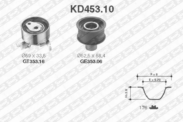 Paskirstymo diržo komplektas SNR KD453.10