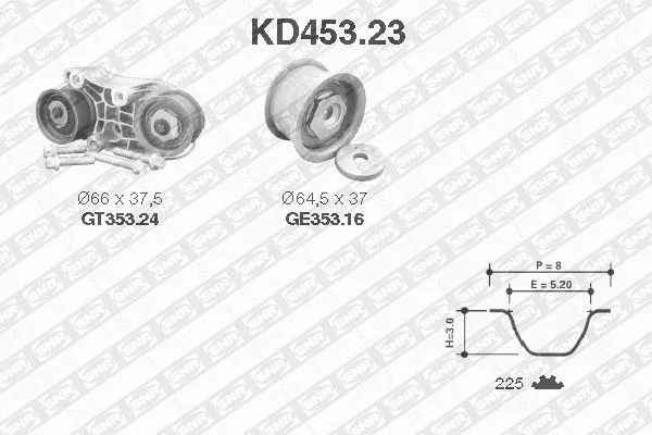 Paskirstymo diržo komplektas SNR KD453.23