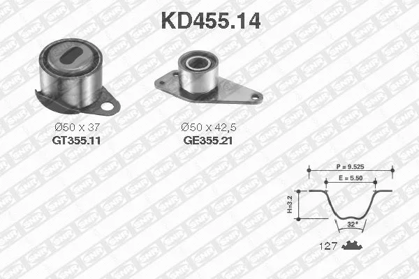Paskirstymo diržo komplektas SNR KD455.14