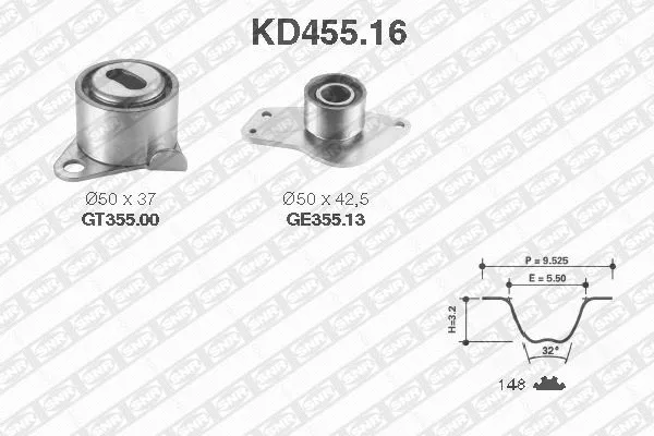 Paskirstymo diržo komplektas SNR KD455.16