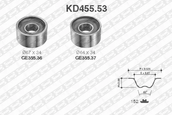 Paskirstymo diržo komplektas SNR KD455.53