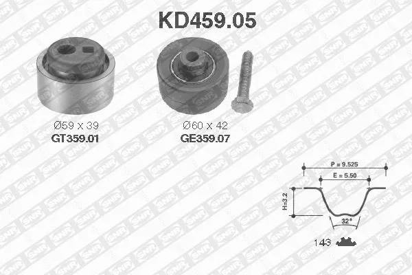 Paskirstymo diržo komplektas SNR KD459.05