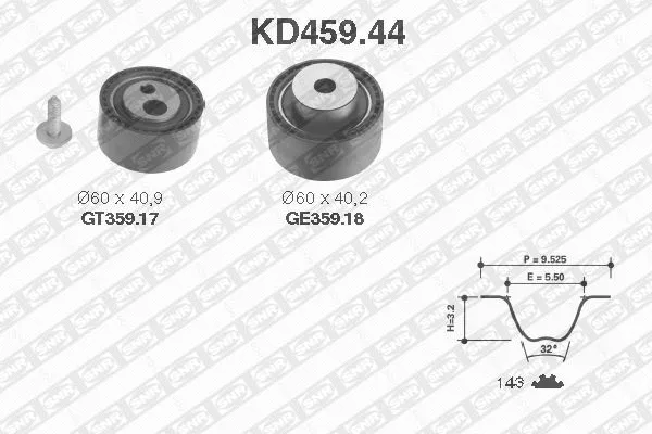 Paskirstymo diržo komplektas SNR KD459.44
