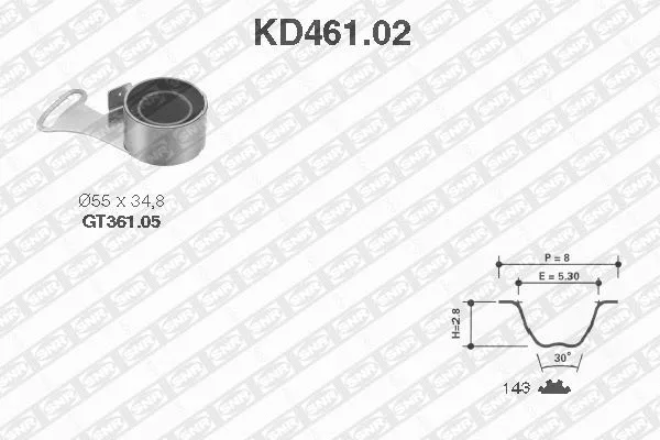 Paskirstymo diržo komplektas SNR KD461.02
