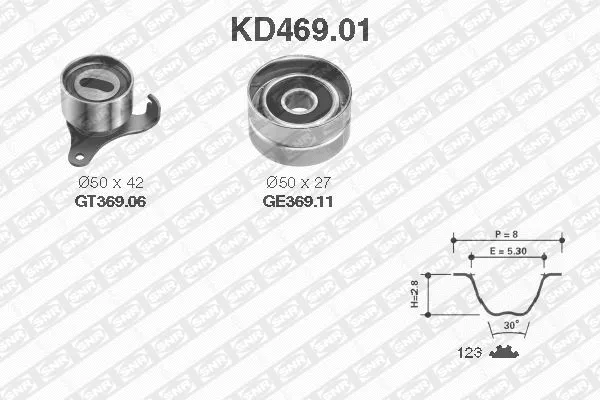 Paskirstymo diržo komplektas SNR KD469.01