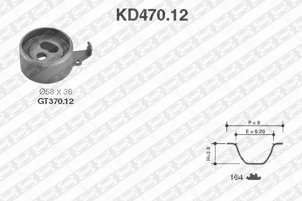 Paskirstymo diržo komplektas SNR KD470.12