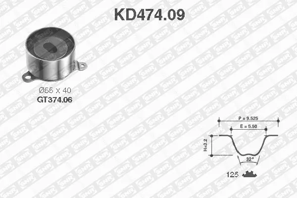Paskirstymo diržo komplektas SNR KD474.09