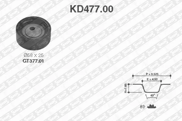 Paskirstymo diržo komplektas SNR KD477.00
