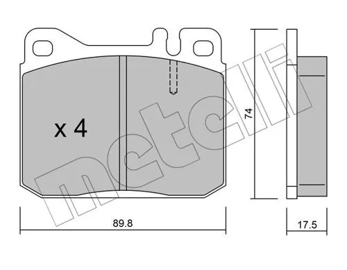 Diskinių stabdžių trinkelių rinkinys METELLI 22-0011-1