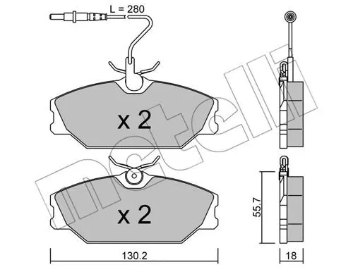 Diskinių stabdžių trinkelių rinkinys METELLI 22-0142-0