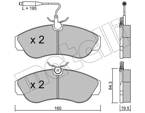 Diskinių stabdžių trinkelių rinkinys METELLI 22-0155-0