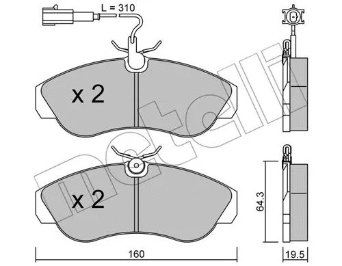 Diskinių stabdžių trinkelių rinkinys METELLI 22-0155-1