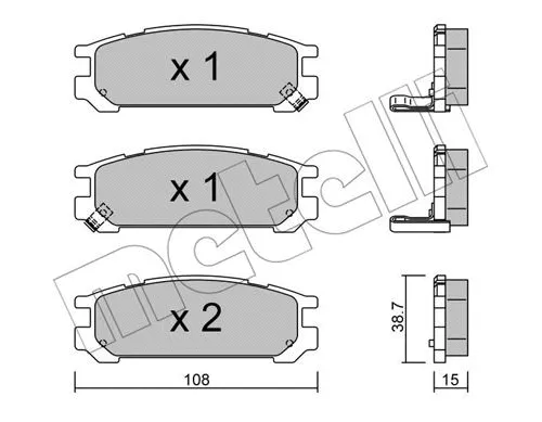 Diskinių stabdžių trinkelių rinkinys METELLI 22-0204-0