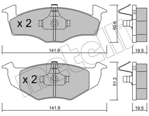 Diskinių stabdžių trinkelių rinkinys METELLI 22-0206-1