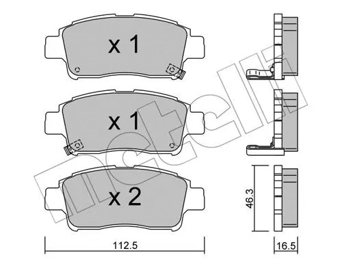Diskinių stabdžių trinkelių rinkinys METELLI 22-0292-0