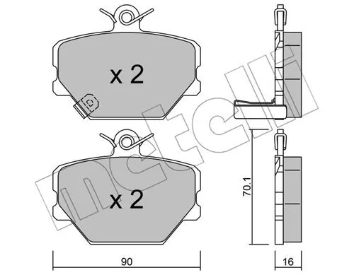 Diskinių stabdžių trinkelių rinkinys METELLI 22-0341-0