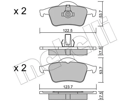 Diskinių stabdžių trinkelių rinkinys METELLI 22-0348-0