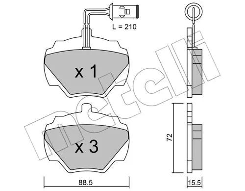 Diskinių stabdžių trinkelių rinkinys METELLI 22-0353-1