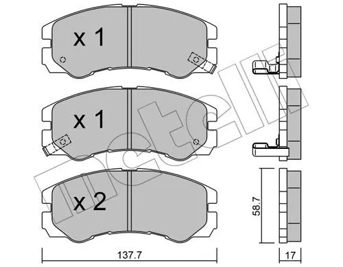 Diskinių stabdžių trinkelių rinkinys METELLI 22-0357-0