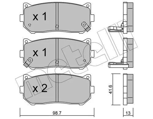 Diskinių stabdžių trinkelių rinkinys METELLI 22-0372-0