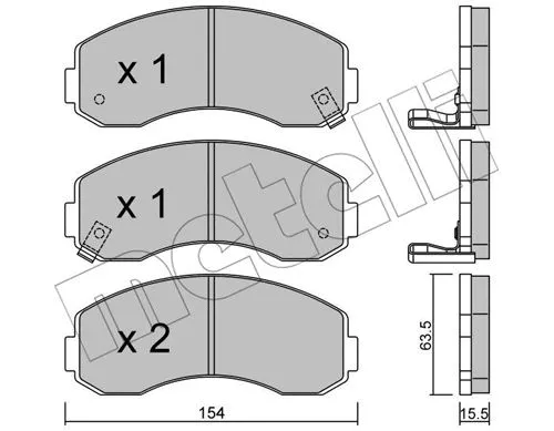 Diskinių stabdžių trinkelių rinkinys METELLI 22-0377-0