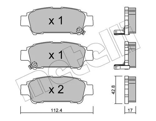 Diskinių stabdžių trinkelių rinkinys METELLI 22-0428-0