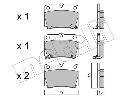 Diskinių stabdžių trinkelių rinkinys METELLI 22-0484-0