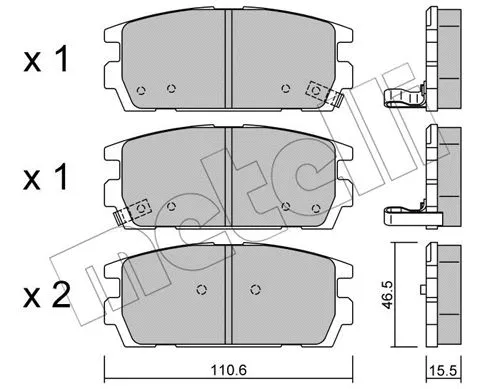 Diskinių stabdžių trinkelių rinkinys METELLI 22-0507-0