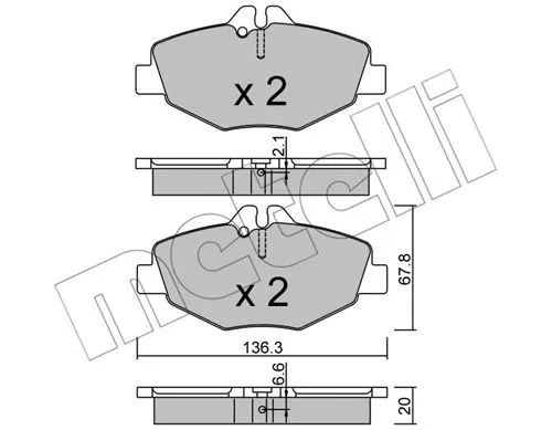 Diskinių stabdžių trinkelių rinkinys METELLI 22-0562-0