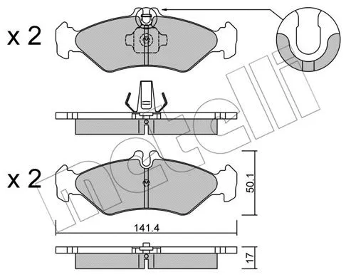 Diskinių stabdžių trinkelių rinkinys METELLI 22-0571-0
