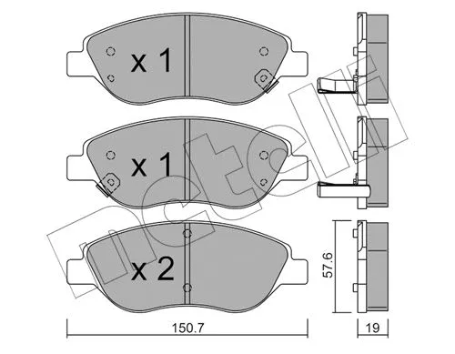 Diskinių stabdžių trinkelių rinkinys METELLI 22-0577-2