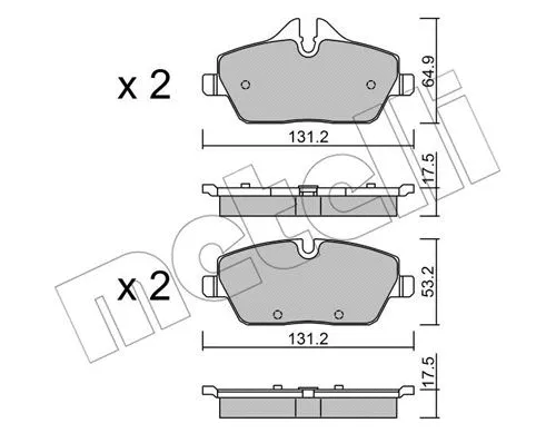 Diskinių stabdžių trinkelių rinkinys METELLI 22-0664-0