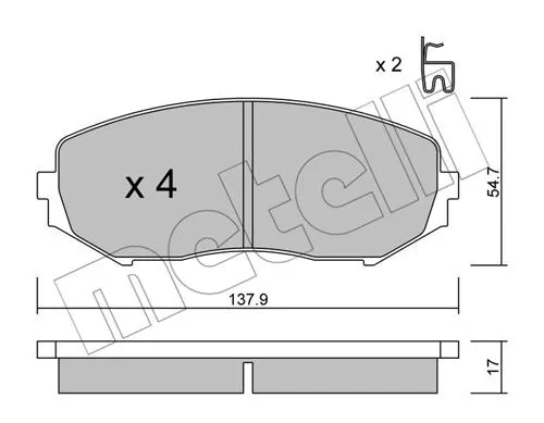 Diskinių stabdžių trinkelių rinkinys METELLI 22-0766-0