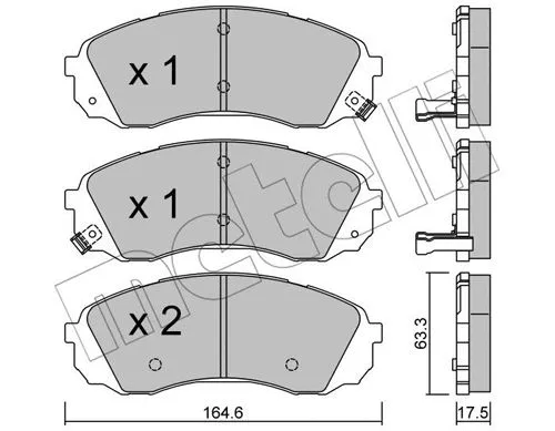Diskinių stabdžių trinkelių rinkinys METELLI 22-0785-0