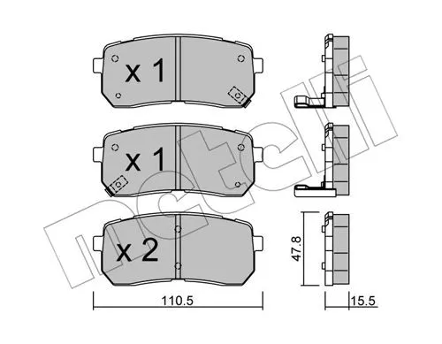 Diskinių stabdžių trinkelių rinkinys METELLI 22-0786-0