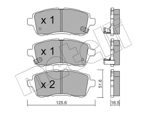 Diskinių stabdžių trinkelių rinkinys METELLI 22-0793-1