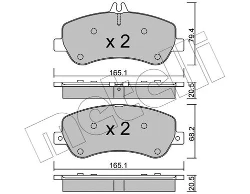 Diskinių stabdžių trinkelių rinkinys METELLI 22-0825-0