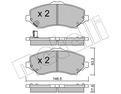 Diskinių stabdžių trinkelių rinkinys METELLI 22-0862-0