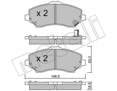 Diskinių stabdžių trinkelių rinkinys METELLI 22-0862-1