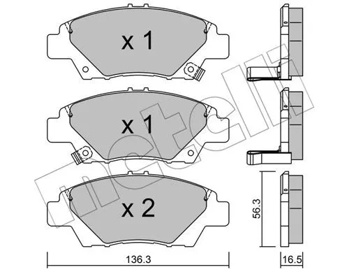 Diskinių stabdžių trinkelių rinkinys METELLI 22-0865-0