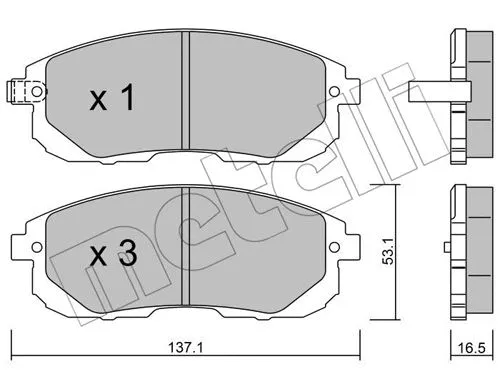 Diskinių stabdžių trinkelių rinkinys METELLI 22-0876-0